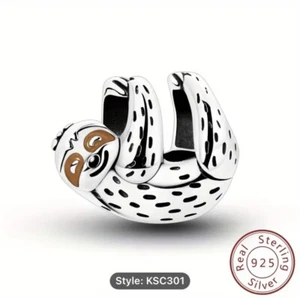 Clinging Sloth Charm For Charm Bracelet/necklace Sterling Silver S925 - Picture 1 of 5