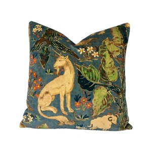 Zoffany - Arden Velvet - blau - luxuriöser britischer Gobelin Kissenbezug - Bild 1 von 8