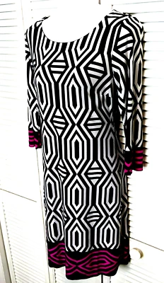 Vestido recto manga larga Inc para mujer talla PEQUEÑO carrera tejido ajustado negro blanco rosa Foto 1 de 4