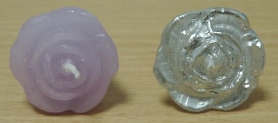 48 x Rose Shaped Candles Fit Taper Candlestick 24 Silver + 24 Lilac SK111 SS 02 - image 1 of 4