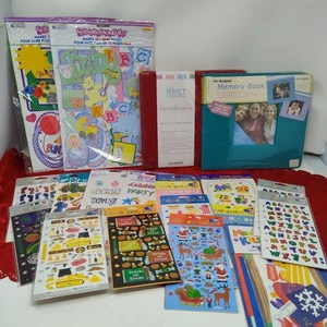 2X COLORBOK 8"X8" MEMORY BOOK Front Photo Window & Red 8x8 Plus tons of extras!! - Picture 1 of 14