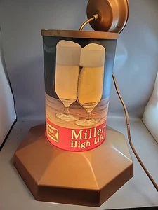 VTG Miller High Life Beer Glasses RARE Lighted Hanging Ceiling Lamp Buying As Is - Picture 1 of 6