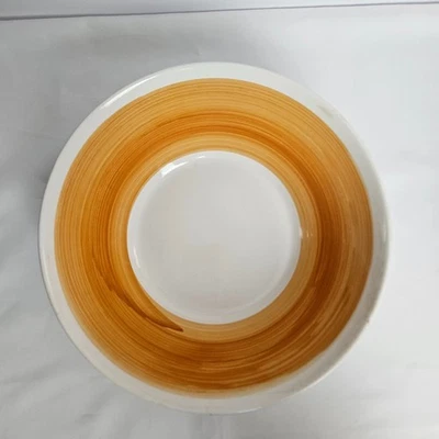 Vtg Westwood Japan Ironstone Bowl 9.6” Golden Ochre Brushstroke Mid Century - Image 1 of 4