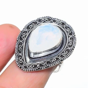 Fire Opal Gemstone Handmade 925 Sterling Silver Jewelry Ring Size 8(US) - Picture 1 of 1