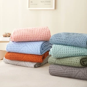 Newly Listed Pure Cotton Breathable Thin Blanket Ultra-Comfortable Cozy Solid - Picture 1 of 101