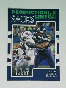 Cliff Avril 2017 Panini Donruss #6 Production Line Insert Seattle Seahawks - Picture 1 of 2