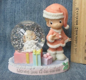 PRECIOUS MOMENTS WISHING YOU A HO HO HO SNOWGLOBE Christmas Enesco Figurine BX - Picture 1 of 4
