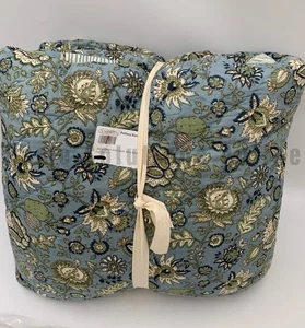 Pottery Barn Anjali Lowen Reversible Cotton Quilt Blue Multi Full Queen #U1052 - Picture 1 of 4
