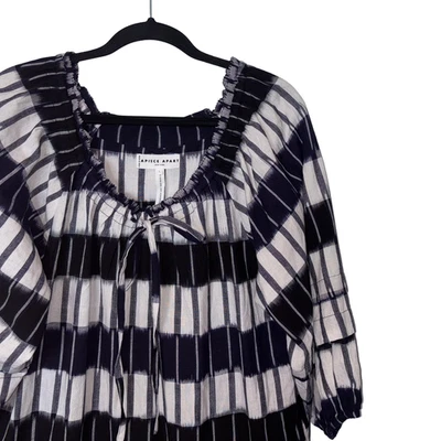 Apiece Apart Chemlali 100% Cotton Blue & White Ikat Midi Dress - Size L - Image 1 of 4