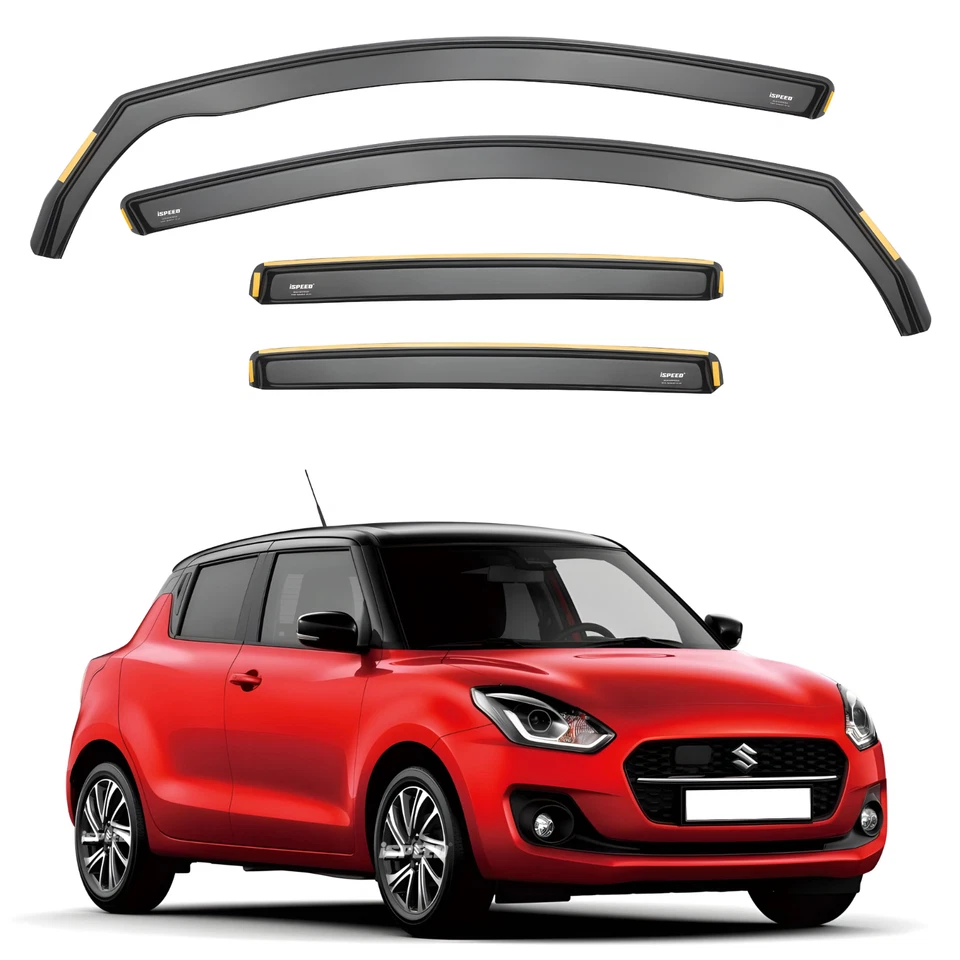 ISPEED Wind Deflectors for Suzuki Swift MK6 2017-2023 5-Door Hatchback 4pc Set - Image 1 of 4