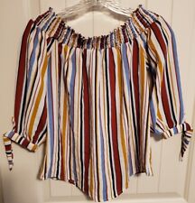 Justify Off The Shoulder Top Women's Size S Striped