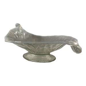 Vintage Opalescent Depression Glass Leaf Shaped Single Handled Large Bowl Dish - Picture 1 of 12