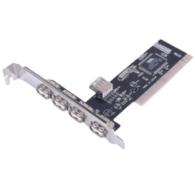 PCI to 4 USB 2.0 Expansion Card Desktop Controller Support 32-Bit 33mhz Host - Image 1 of 4