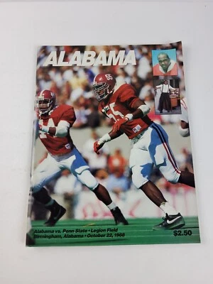 Alabama Crimson Tide Football Program 1988 Penn State Derrick Thomas Vintage 80s - Image 1 of 4