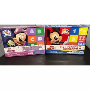 Great 123's With Mickey Mouse & ABC's with Minnie Mouse Blocks and Book Set - Picture 1 of 5