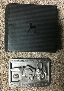 John Deere 4000 Series Tractor Backhoe Belt Buckle 1998 in Box Never Worn - Picture 1 of 3