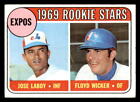1969 Topps 524 Expos Rookies   Jose Laboy  Floyd Wicker Rc Set Break