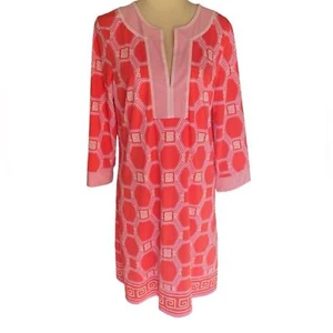 Vestido Cabana Life para mujer talla L UPF femenino coral playa geo artístico mini resort - Imagen 1 de 7