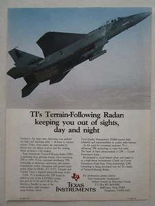 4-11/1990 PUB TEXAS INSTRUMENTS GELÄNDE NACH RADAR F-15E ADLER ORIGINAL ANZEIGE - Bild 1 von 1