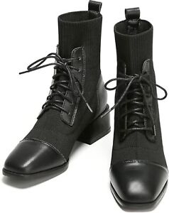 C.Paravano Womens Lace Up Combat Ankle Boots Shoes  -Black -UK Size 6 (RRP £148)