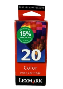 Lexmark 20 Color Ink Cartridge Genuine OEM Inkjet Sealed Box New Old Stock - Picture 1 of 6