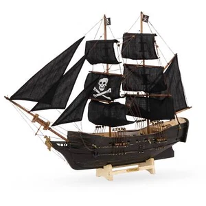 Nautisches Piratenschiff 78x60cm Holz Modellschiff Maritime Deko Segelschiff - Bild 1 von 1