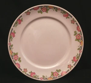 Northbrook Alfred Meakin 10" Dinner Plate Pink Flowers Black Line Accent England - Picture 1 of 5
