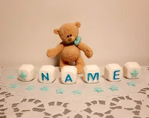 Teddy Bär Baby Geburt Geburtstag Tortendeko Fondant Zuckerfiguren Junge - Bild 1 von 1