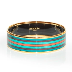 Auténtico. Brazalete Pulsera HERMES EGP - NOUVEAU ROBACAR - Verde Oscuro Rojo - 65mm NUEVO - Imagen 1 de 3