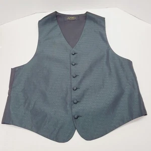 Men's Bill Blass Green Tuxedo Vest Adjustable Formal Wedding Groom Prom Size L - Picture 1 of 7