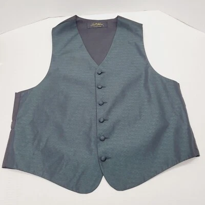 Men's Bill Blass Green Tuxedo Vest Adjustable Formal Wedding Groom Prom Size L - Image 1 of 4