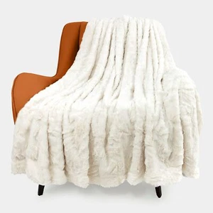 Kunstfell Luxus Überwurf Decke Doppelseitig Weich Flauschig Shaggy Fuzzy Blan... - Bild 1 von 7