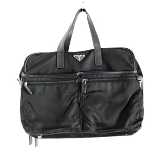 Bolso de Viaje Prada Negro Nylon CUERO SAFFIANO - Imagen 1 de 12