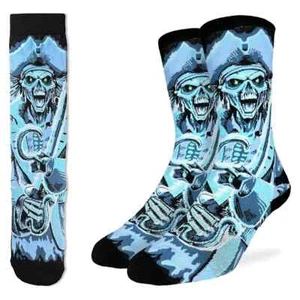 Evil Ghost Pirate Mens Active Crew Socks Size 8-13 Good Luck Novelty Fashion New - Picture 1 of 1