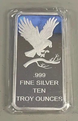 10 oz. Silver Silvertowne Eagle Design Bullion Bar of .999 Fine Silver - Image 1 of 2