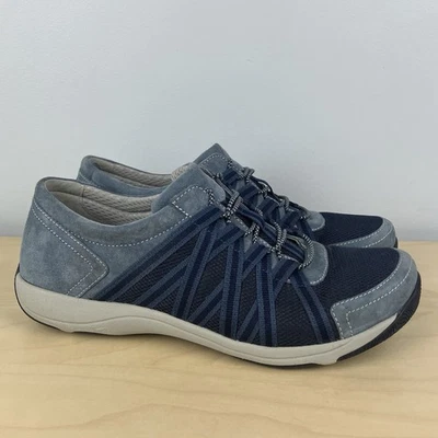 Dansko Women’s Size 40 / 9.5-10 Honor Blue Suede Bungee Casual Low Top Shoes - Image 1 of 4