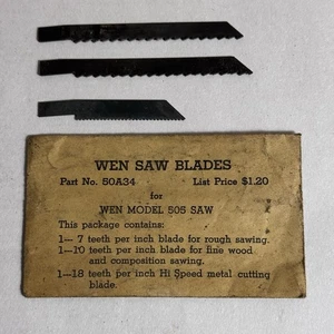 Vintage Wen Power Stichsäge Modell 505 Packung mit 3 Klingen Werkzeug - Bild 1 von 5
