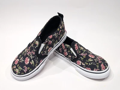 Zapatos de skate Vans Asher V oscuros florales negros/multi niños pequeños para niñas - talla 9/10 nuevos con caja Foto 1 de 4