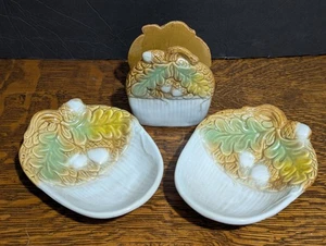 Due piatti e tovaglioli in ceramica ghianda autunno autunno caramelle dolcetti biscotti - Foto 1 di 10