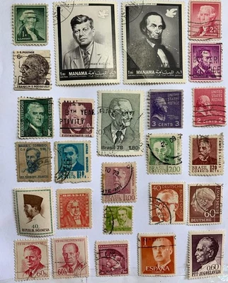 Estampillas Presidentes Líderes Colección Mundial Realeza Científicos Héroes Derechos Humanos Foto 1 de 4