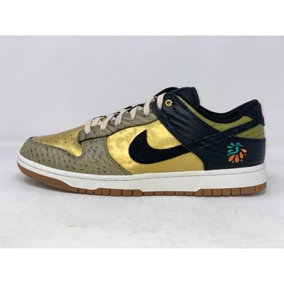 Nike Dunk Low 'Dia De Muertos' Gold Black Sneakers, Size 11.5 / 10M FQ8148-010 - Image 1 of 4