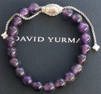 David Yurman Spiritual Beaded Bracelet, 8mm Amethyst Beaded Bracelet 925 Sterlin - Image 1 of 4
