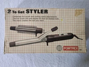 Vintage Pomtrex ferro arricciacapelli / spazzola arricciacapelli 2 per ottenere styler - Foto 1 di 3