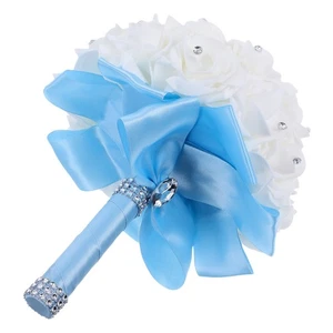 Ramos de Dama de Honor con Flores Simuladas de Novia para Boda Mano - Imagen 1 de 17