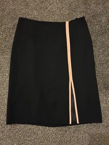 Versace Mini Black Skirt Wool Blend Side Cut Out AUTHENTIC Uk8 Excellent!!! - Picture 1 of 7