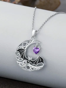 Colgante de cristal corazón luna murciélago - Imagen 1 de 2