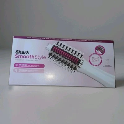 NEW! SHARK ~ SMOOTHSTYLE HT212 ~ HEATED BRUSH & SMOOTHING COMB WITH STORAGE BAG - Image 1 of 4