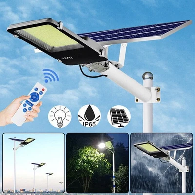 Super Bright 10000W LED Solar Street Light Outdoor Dusk to Dawn Road Lamp - Image 1 of 4