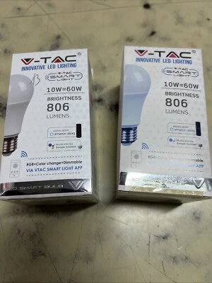 2X Lampada Rgb Wifi 10W Smart V-Tac 2PZ X ACQUISTO - Immagine 1 di 3