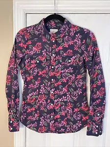 LEVI'S Damen Frauen XS Western Top Perlen Druckknopf Rosen Blumen Langarm Taschen - Bild 1 von 10